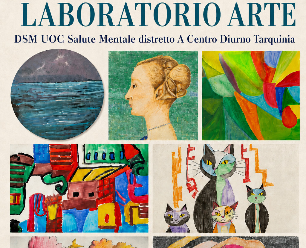 Tarquinia, in mostra le opere del laboratorio artistico del Centro diurno del Dipartimento di salute mentale